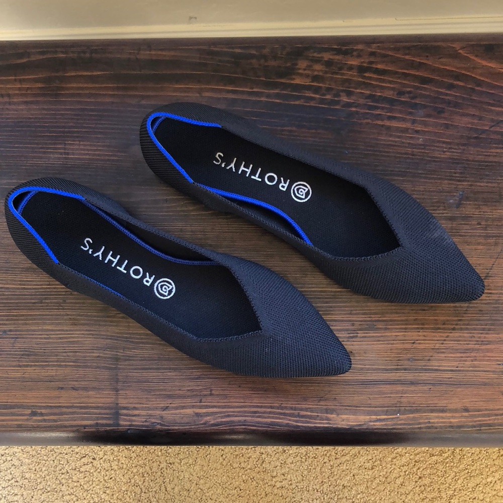 Rothys the point black shoes